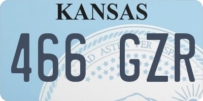 KS license plate 466GZR
