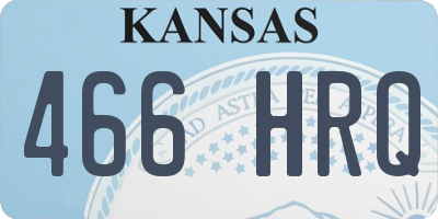 KS license plate 466HRQ