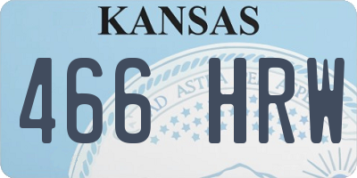 KS license plate 466HRW