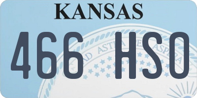 KS license plate 466HSO