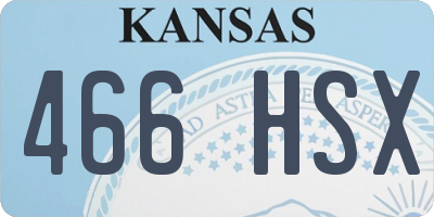 KS license plate 466HSX