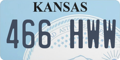 KS license plate 466HWW
