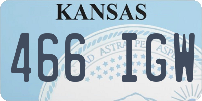 KS license plate 466IGW
