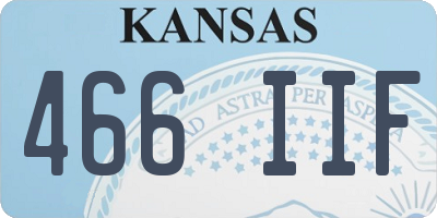 KS license plate 466IIF