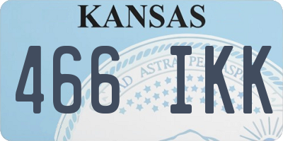 KS license plate 466IKK