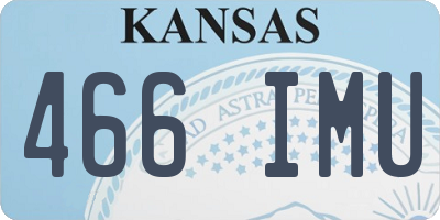 KS license plate 466IMU