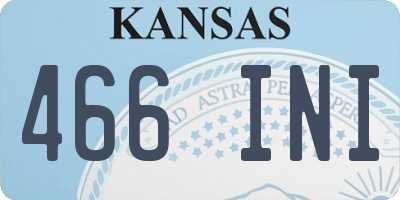 KS license plate 466INI