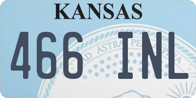 KS license plate 466INL