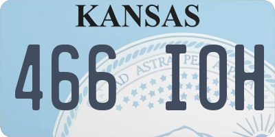 KS license plate 466IOH