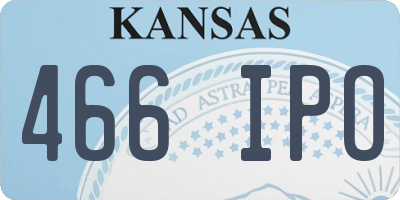 KS license plate 466IPO