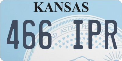 KS license plate 466IPR