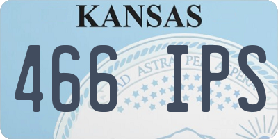 KS license plate 466IPS