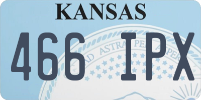 KS license plate 466IPX
