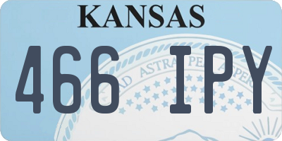 KS license plate 466IPY