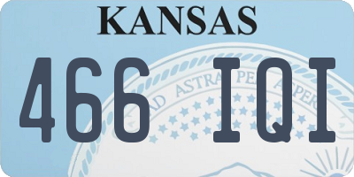 KS license plate 466IQI
