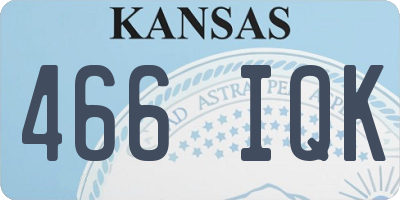 KS license plate 466IQK