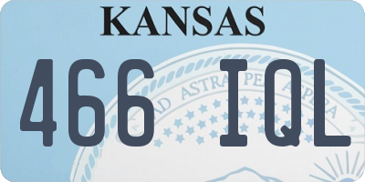 KS license plate 466IQL