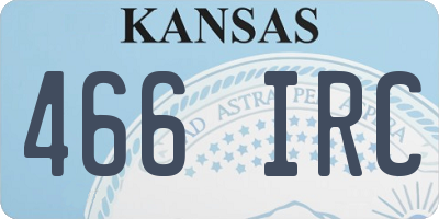 KS license plate 466IRC