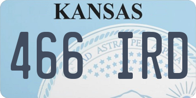 KS license plate 466IRD