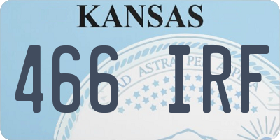 KS license plate 466IRF