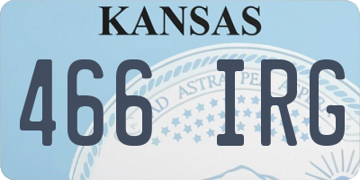 KS license plate 466IRG