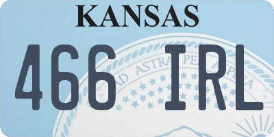 KS license plate 466IRL