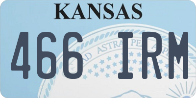 KS license plate 466IRM