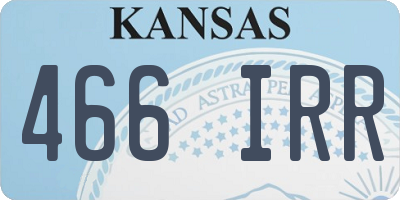KS license plate 466IRR