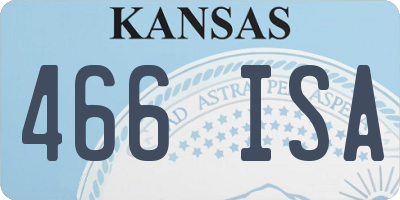 KS license plate 466ISA