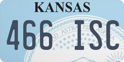 KS license plate 466ISC