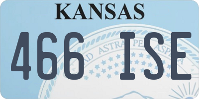 KS license plate 466ISE