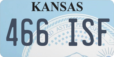 KS license plate 466ISF