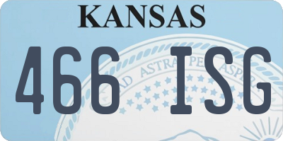 KS license plate 466ISG