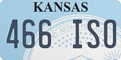 KS license plate 466ISO