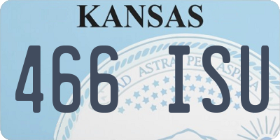KS license plate 466ISU