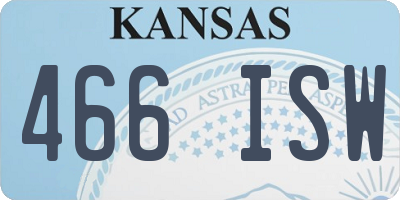 KS license plate 466ISW