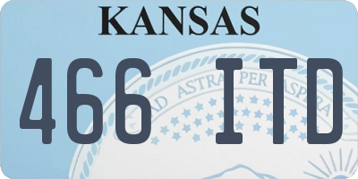 KS license plate 466ITD