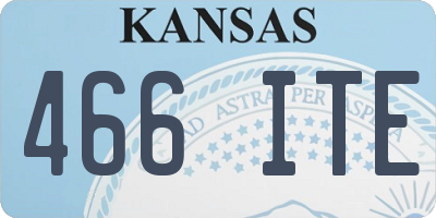 KS license plate 466ITE
