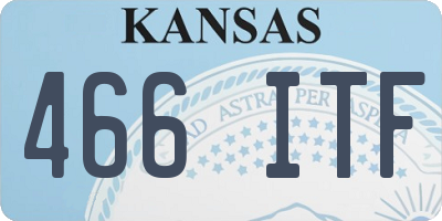 KS license plate 466ITF