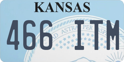 KS license plate 466ITM