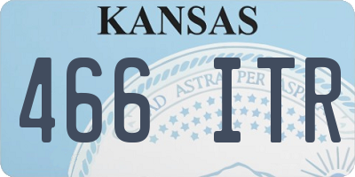 KS license plate 466ITR