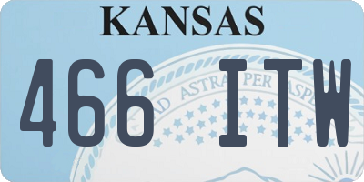 KS license plate 466ITW