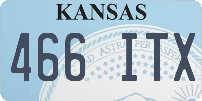 KS license plate 466ITX