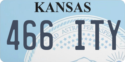 KS license plate 466ITY