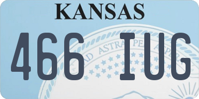 KS license plate 466IUG