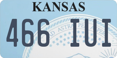 KS license plate 466IUI