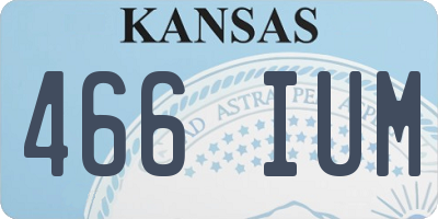 KS license plate 466IUM