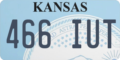 KS license plate 466IUT