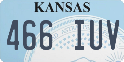 KS license plate 466IUV