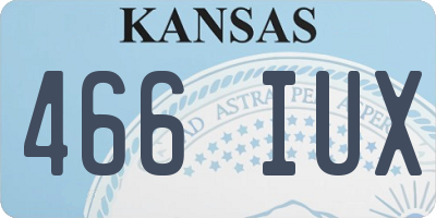 KS license plate 466IUX